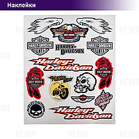 Наклейки мото Harley Davidson 25x30 cм, комплект 15 шт