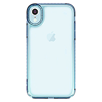 Прозрачный чехол с блёстками на iPhone Xr (Голубой)