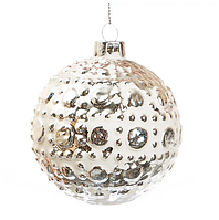 Стеклянная новогодняя елочная игрушка "Шар", 8см, декор на новый год, рождественский шар на елку