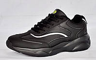 Розміри 36, 37, 38, 39, 40  Демісезонні шкіряні кросівки Restime, чорні, на підошві з піни  Restime 20389