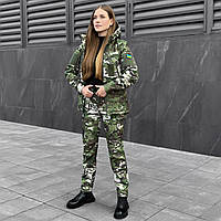 Костюм женский тактический SoftShell Куртка Штаны весенний осенний Motiv мультикам Комплект Софтшелл на флисе