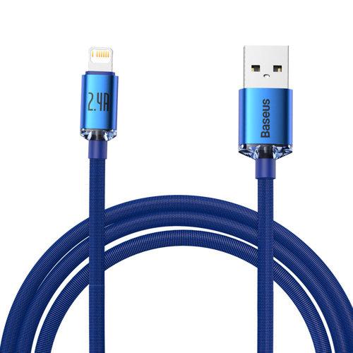 Кабель зарядний Baseus USB — Lightning Crystal Shine Series 2.4 A 2 м Blue (CAJY000103)