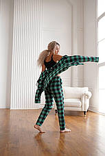 Жіноча зимова нічна піжама в карту з кишенями розмір S, фото 2