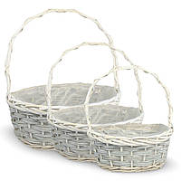 Кошик білий, набір з 3 шт