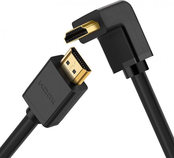 Кабель HDMI UGREEN HDMI to HDMI з прямим кутом 3 м Black (HD103)