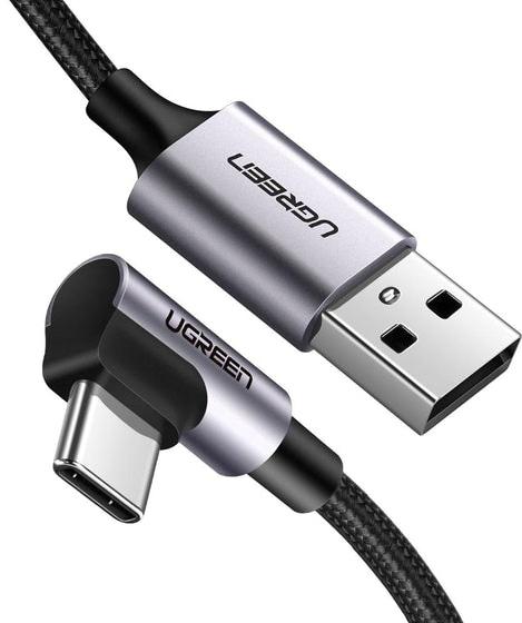 Кабель зарядний Ugreen USB Type A — USB Type C з прямим кутом 3 A 3 м Black (US284)