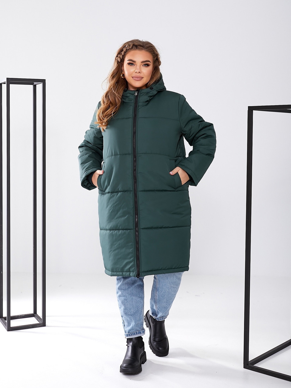 Зимові пальто стьобане жіноче плащівка, Коста4, щільне, водовідштовхувальна, непродувна + синтепон 250