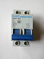 Автоматичний вимикач DZ47-60/C 6А, 4кА, 2-х полюсний CHINT