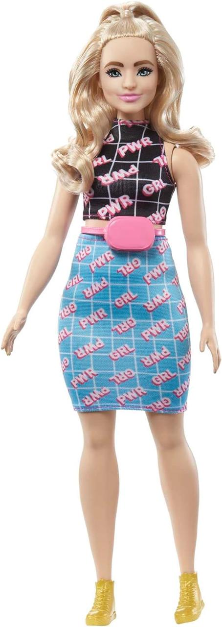 Лялька Барбі Модниця Блондинка із принтом "Power Girl" Barbie Fashionistas Doll #202 HJT01