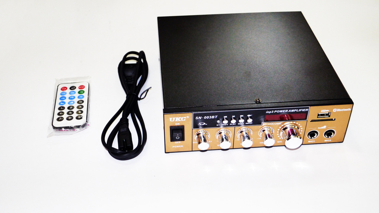 Підсилювач звуку UKC SN-003BT FM USB Bluetooth + Караоке ORG