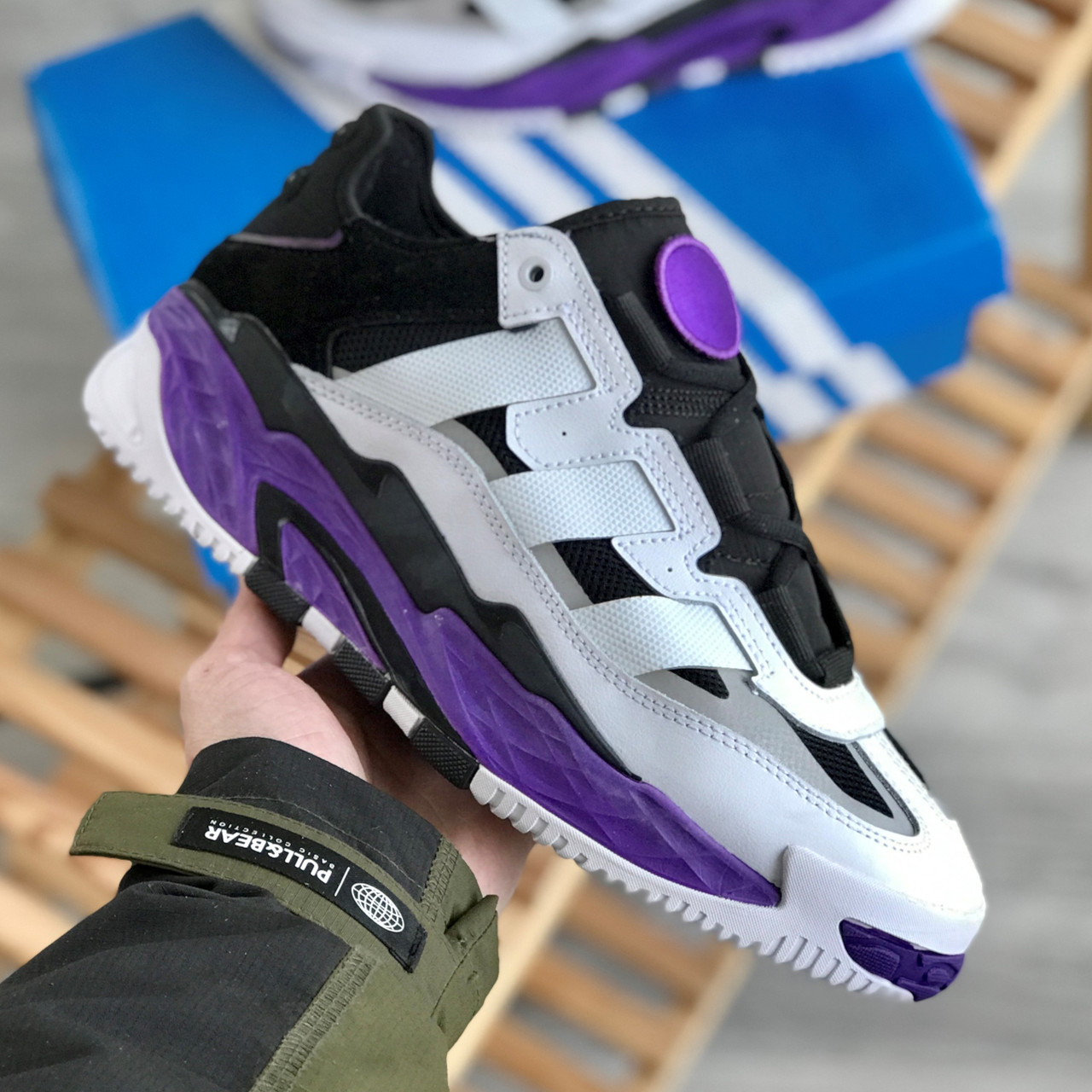 Кроссовки мужские Adidas Niteball белые / Адидас Найтбалл / адидаси ...