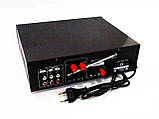 Підсилювач звуку Kiseki AV-339B + USB + Fm + Mp3 + КАРАОКЕ + Bluetooth ORG, фото 4