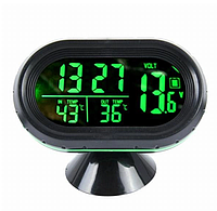 Автомобільний годинник, термометр, вольтметр VST 7009V Зелений