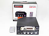 Підсилювач звуку BM AUDIO BM-800BT FM USB 2x300W Блютуз + Караоке ORG, фото 4