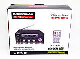 Підсилювач звуку BM AUDIO BM-800BT FM USB 2x300W Блютуз + Караоке ORG, фото 8