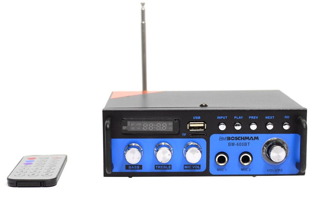 Підсилювач звуку BM AUDIO BM-600BT FM USB Блютуз + Караоке ORG