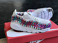 Кроссовки женские летние Nike Footscape Woven найк вовен белые ткань светлые легкие найки вувен крассовки 36