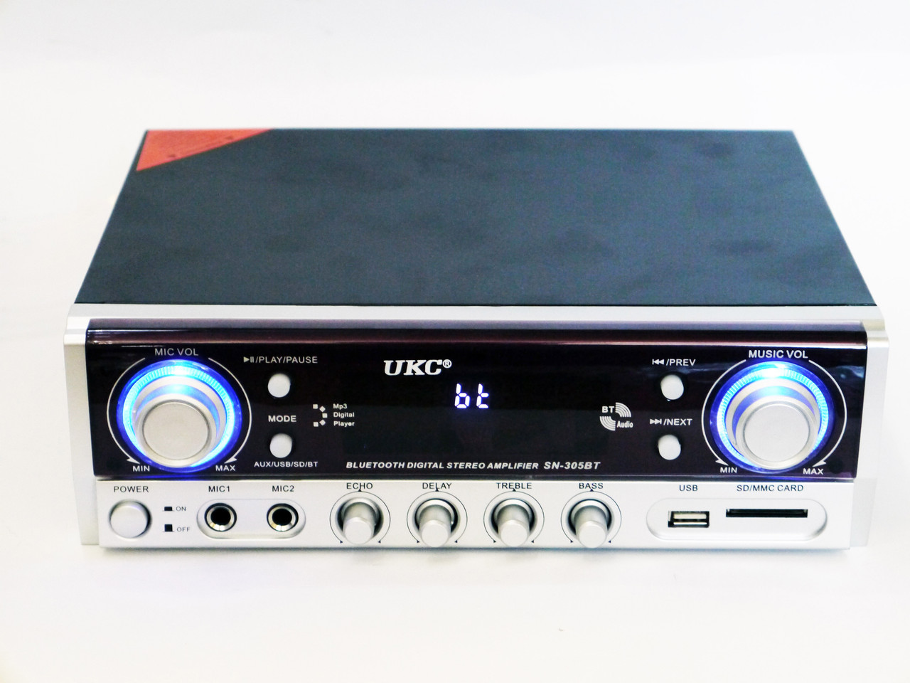 Підсилювач UKC SN-305BT — Bluetooth, USB, SD,FM, MP3! Караоке 2х канальний 500W ORG