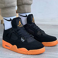 Кроссовки мужские Nike Jordan 4 black / Найк Джордан 4 черные баскетбольные / найки джорданы 40