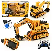 Дитячий екскаватор, 27 см/ на радіокеруванні 689-13, підсвічування кабіни, реалістичні звуки, на пульті,