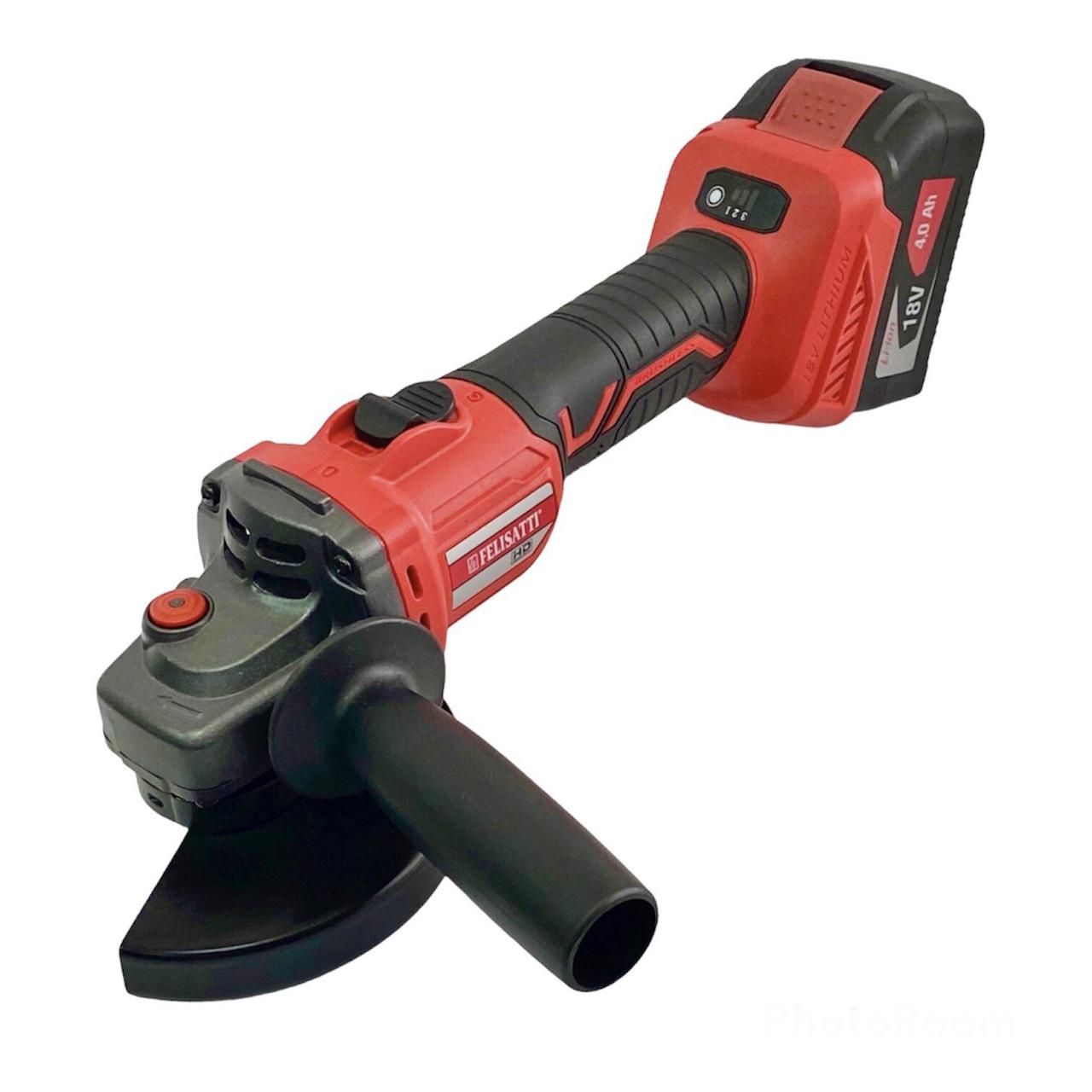 Кутова шліфувальна машина акумуляторна Felisatti УШМ-125/18Л3/P52212 18В, 125 мм, АКБ 4Ач, ЗП 4Ач, кейс (P52212)