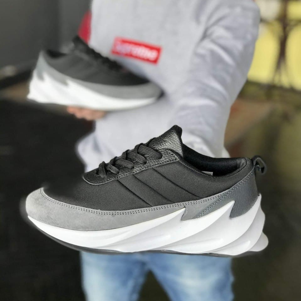 Кроссовки мужские Adidas Sharks адидас шарк шаркс серые черно-белые ...