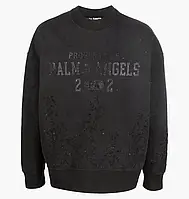 Urbanshop com ua Світшот Palm Angels Logo-Print Distressed Black PMBA065S22FLE0011010 РОЗМІРИ ЗАПИТУЙТЕ