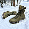 Чоловічі тактичні берці зимові на хутрі хакі з гербом, військові черевики зима, розмір 40 41 42 43 44 45 46, фото 4