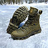 Чоловічі тактичні берці зимові на хутрі хакі з гербом, військові черевики зима, розмір 40 41 42 43 44 45 46, фото 6