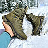 Чоловічі тактичні берці зимові на хутрі хакі з гербом, військові черевики зима, розмір 40 41 42 43 44 45 46, фото 5