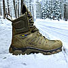 Чоловічі тактичні берці зимові на хутрі хакі з гербом, військові черевики зима, розмір 40 41 42 43 44 45 46, фото 3