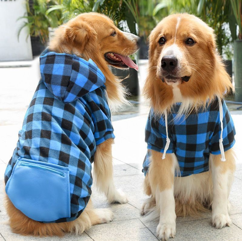 Худі для собак з кишенею Pet Style "Сосиска" Чорно-синя клітина XS