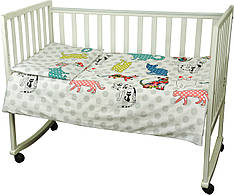 Детский комплект постельного белья для кроватки сатин 100% хлопок Cat