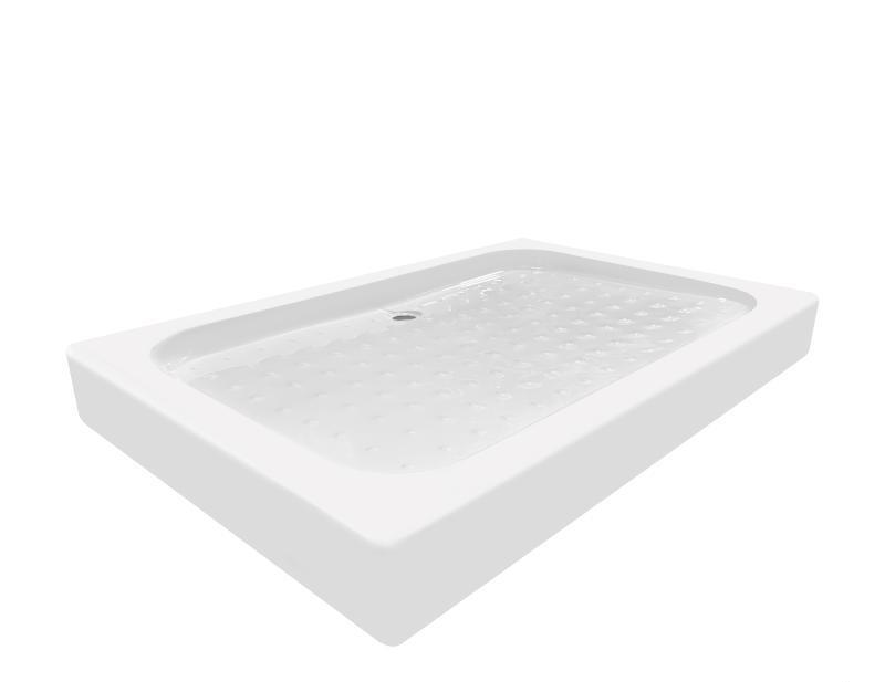 Душовий піддон 120*80*14 см прямокутний з панеллю, ніжками та сифоном Lidz KAPIELKA (Польща)