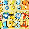 Екологічно чиста іграшка-сортер для дітей, дерев'яна, кольори, цифри, форми, фото 2