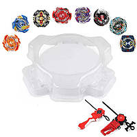 Набір бейблейтів 8 шт. з ареною (Beyblade set) B34, B35, B36, B37, B41, B42, B44, B59