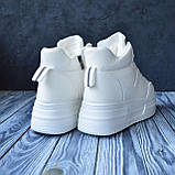 Черевики зимові жіночі білі на хутрі шкіряні теплі на зиму на високій підошві, фото 10