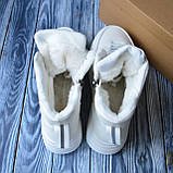 Черевики зимові жіночі білі на хутрі шкіряні теплі на зиму на високій підошві, фото 3