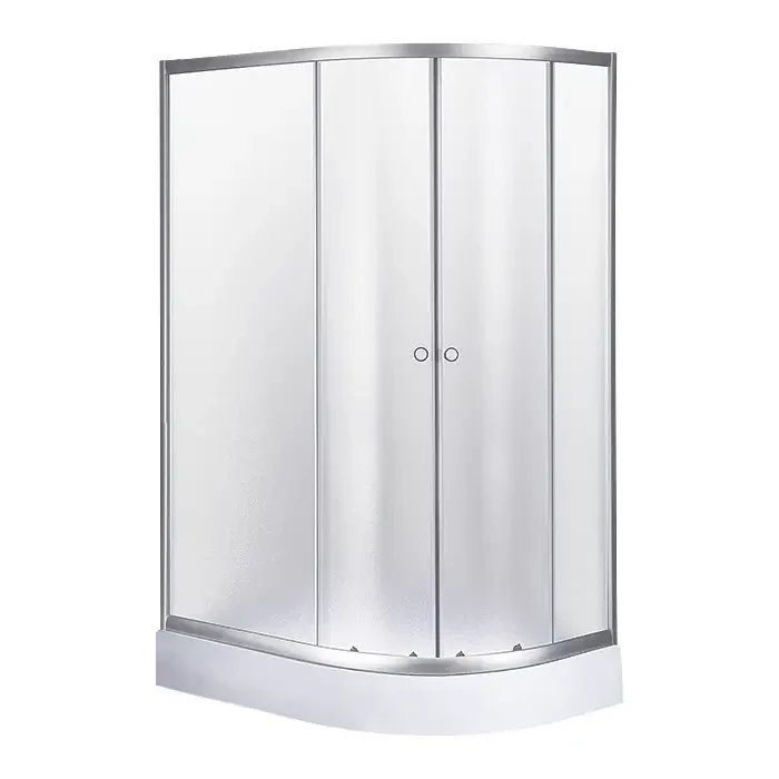 Душова кабіна 120*80*198 см на дрібному піддоні з матовим склом ("шиншилла") права