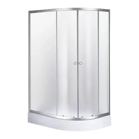 Душова кабіна 120*80*198 см на дрібному піддоні з матовим склом ("шиншилла") права, фото 1