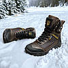 Чоловічі тактичні берці зимові на хутрі коричневі, військові черевики з гербом зима, розмір 40 41 42 43 44 45, фото 4