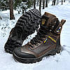 Чоловічі тактичні берці зимові на хутрі коричневі, військові черевики з гербом зима, розмір 40 41 42 43 44 45, фото 6