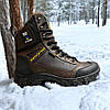 Чоловічі тактичні берці зимові на хутрі коричневі, військові черевики з гербом зима, розмір 40 41 42 43 44 45, фото 3