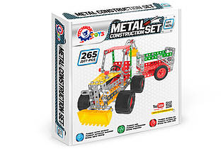 Металевий конструктор "Трактор із причепом", подарунковий набір для хлопчика від 5 років