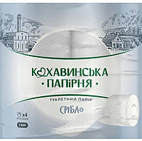 Туалетная бумага целлюлозная "Серебро" ТМ Кохавинка, 3 слойная, (4 рулона в упаковці)