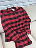 Піжама парна тепла з бавовни для дому та сну червона в чорну клітинку 46, фото 7