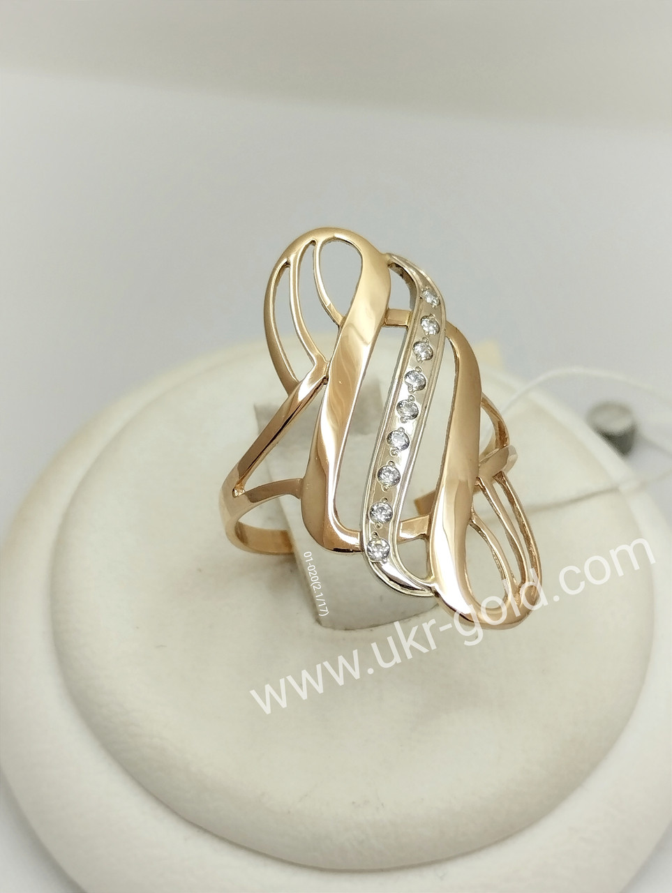 Золоте кільце з цирконієм Ukr-Gold