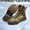 Чоловічі тактичні берці зимові на хутрі койот з гербом, військові черевики, армійське азуття на зиму, розмір 40-46, фото 5