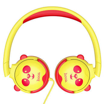Навушники дротові дитячі Hoco Childrens headphones W31 panda Yellow