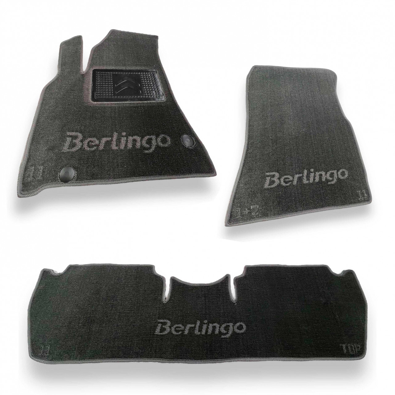 Автокилимки ворсові в салон автомобіля Berlingo (2010>) 1+1/1+2 TOP (з підлокітником)/base